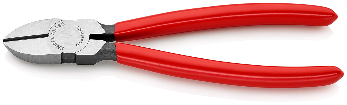 KNIPEX 70 01 180 EAN Diagonal Cutter black atramentized plastic coated 180 mm
