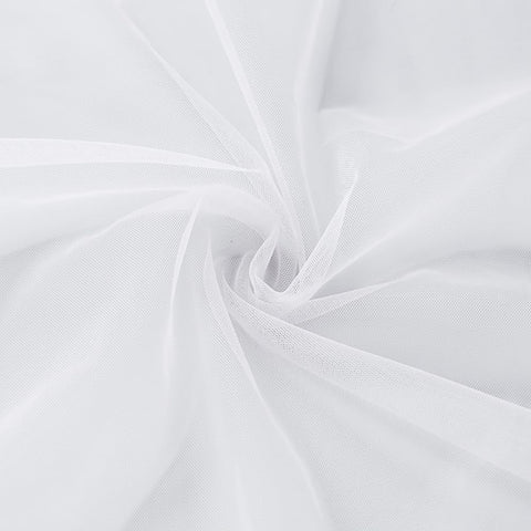 1.6m 5 Yards White Tulle Fabric Slightly Stretchy Mesh Sewing Net Fabric Sheer Chiffon Fabric Clothes Netting Fabric for Craft Decorations