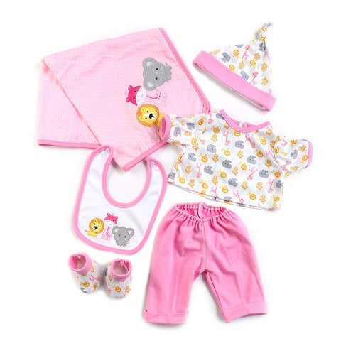 iCradle Handmade Lovely Clothes Reborn Dolls Outfit Suit for 22inch Reborn Doll Supplies RebornsToddler Girl Dolls Accessories (Pink Mouse)