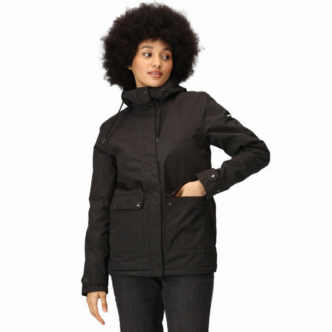 Regatta Womens Broadia Waterproof Jacket Coat - Black - 18