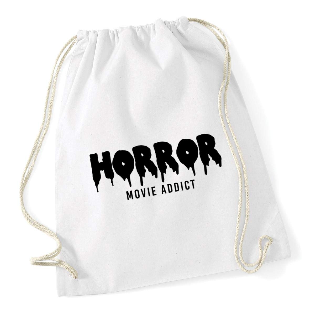 Hippowarehouse Horror movie addict Drawstring Cotton School Gym Bag 37cm x 46cm, 12 litres