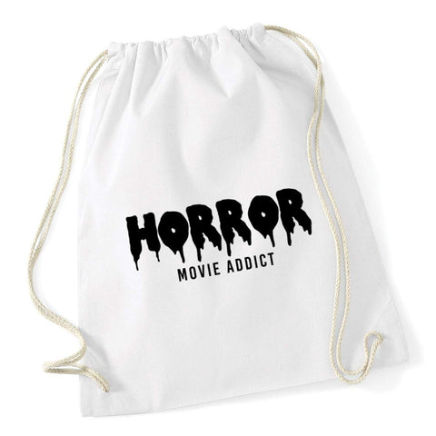 Hippowarehouse Horror movie addict Drawstring Cotton School Gym Bag 37cm x 46cm, 12 litres
