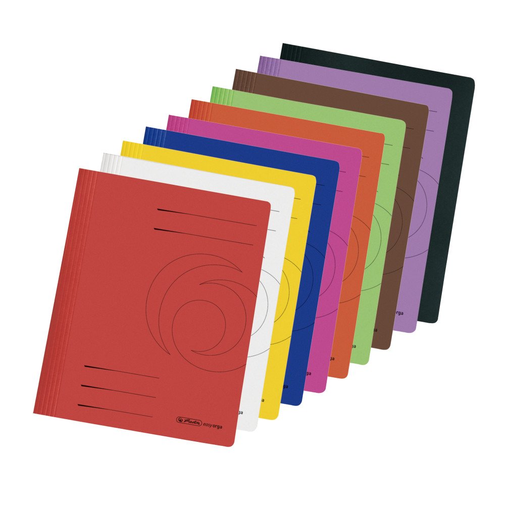 Herlitz Manila Cardboard File Folders DIN A4 10 Colours Pack of 10