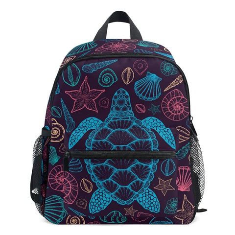 MNSRUU Kids' Backpack Sea Turtles Shells Toddler Backpack Preschool Cute Bookbag Kawaii Travel Backpack for Boys Girls Age3-6