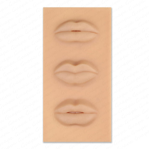 1PC Rasmet Tattoo Lip Blush 5D Practice Skin Silicone Lips with 3 design Lip Shape Solid Lip Block for Permanent Makeup Practice Realistic Microblading Lip Practice Training (1PC Light Brown)