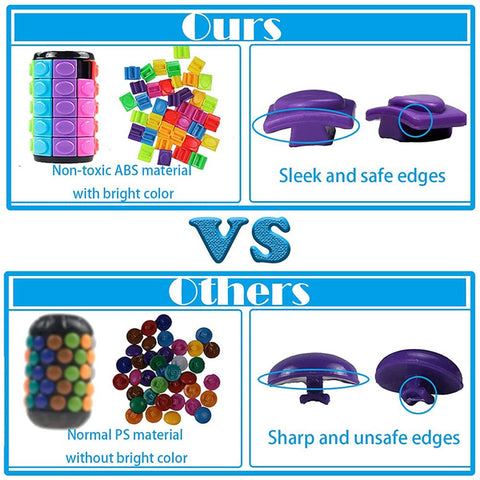 3D Puzzle Rainbow Magic Cube Fidget Toys Cylinder Rotate Slide 3 / 5 / 7 Layers Educational Games Easter Gift for Boys Girls Kids Children Adults (Pack of 3 Pieces)