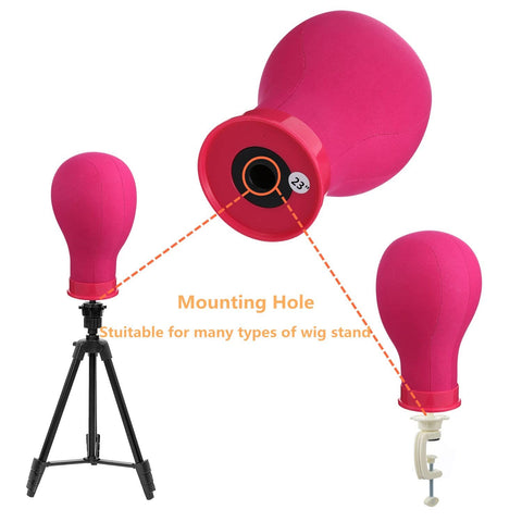 lucicass Wig Head 23 Inch Canvas Block Head Wig Stand with Mannequin Head 55" Wig Stand Tripod with Head Mannequin Head Stand with Head for Wigs Making Display(23Inch, Rose)