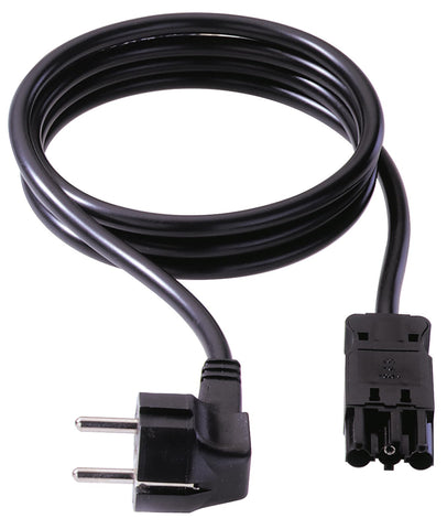 Bachmann 375.007 Device supply cable - Schuko GST18-5m - Black - S1: German type right angle plug S2: Wieland GST18/3 female connector - (> Cables & Signal Handling > 3. Accessories)