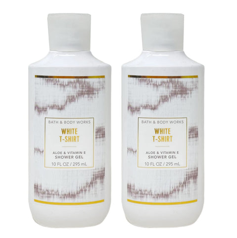 Bath & Body Works White T-Shirt 2 Pack Aloe + Vitamin E Shower Gel - Full Size