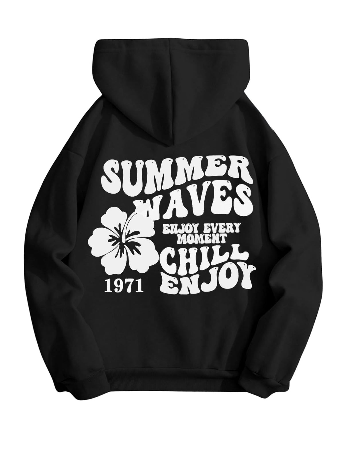 SOLY HUX Womens Sweatshirt Graphic Hoodies Letter Print Casual Long Sleeve Drawstring Pullover Tops with Pocket Black White Letter Medium