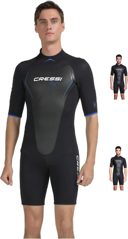 Cressi Altum Man 3mm Shorty Wetsuit - One-piece shorty for Men in 3 mm double-lined neoprene