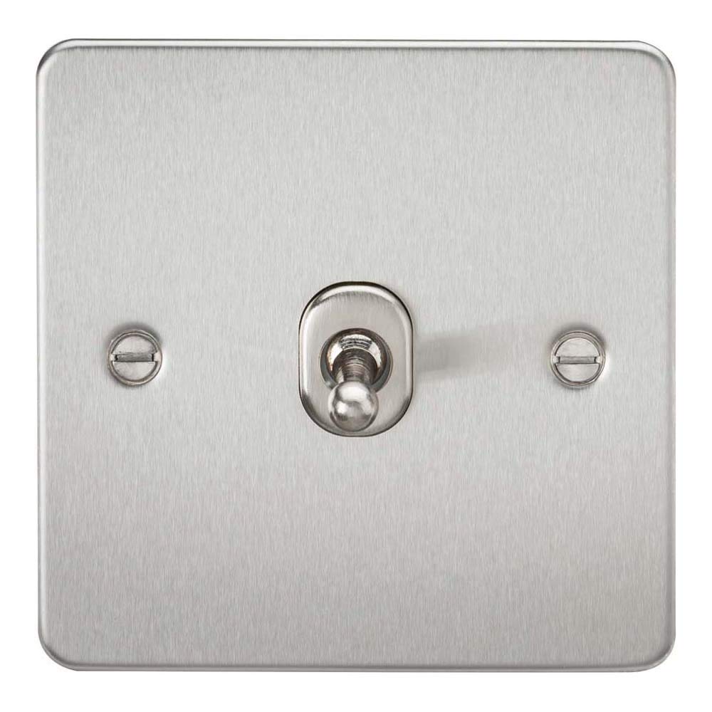 Knightsbridge FP1TOGBC FPAV1TOGBC Flat Plate 10A 1G 2 Way Toggle Switch-Brushed Chrome