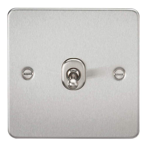 Knightsbridge FP1TOGBC FPAV1TOGBC Flat Plate 10A 1G 2 Way Toggle Switch-Brushed Chrome