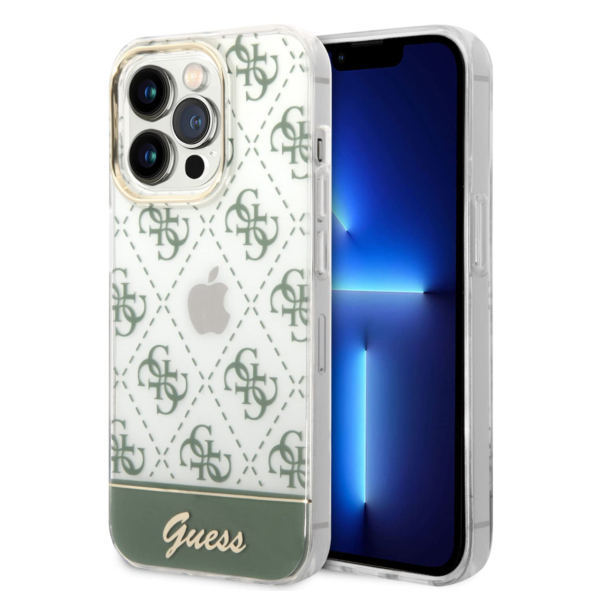Guess 4G Pattern Script Collection GUHCP14XHG4MHA Hard Case for Apple iPhone 14 Pro Max Khaki black