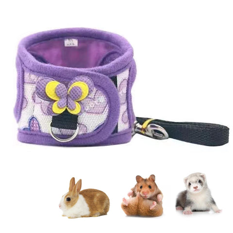 Hamster Harness, Hamster Clothes Rabbit Harness Hamster Harness and Leash Set for Guinea Pigs Hamster Chinchilla and Similar Small Animals (Purple)