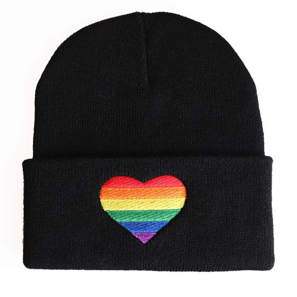Kenyaw LGBTQ Beanie with a rectangular flag. Pride LGBT Beanie Cap for Pride Parades and LGBTQ Marches