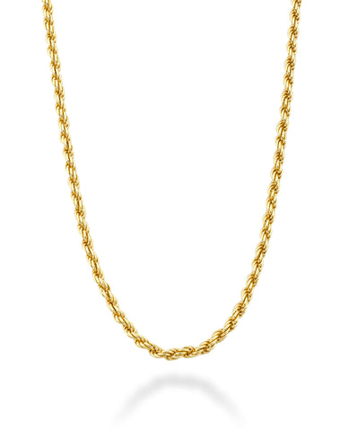 Miabella Italian 18K Gold Over 925 Sterling Silver Thin 1.5mm Diamond-Cut Braided Rope Chain Necklace for Women Made in Italy (Length 26 Inches)