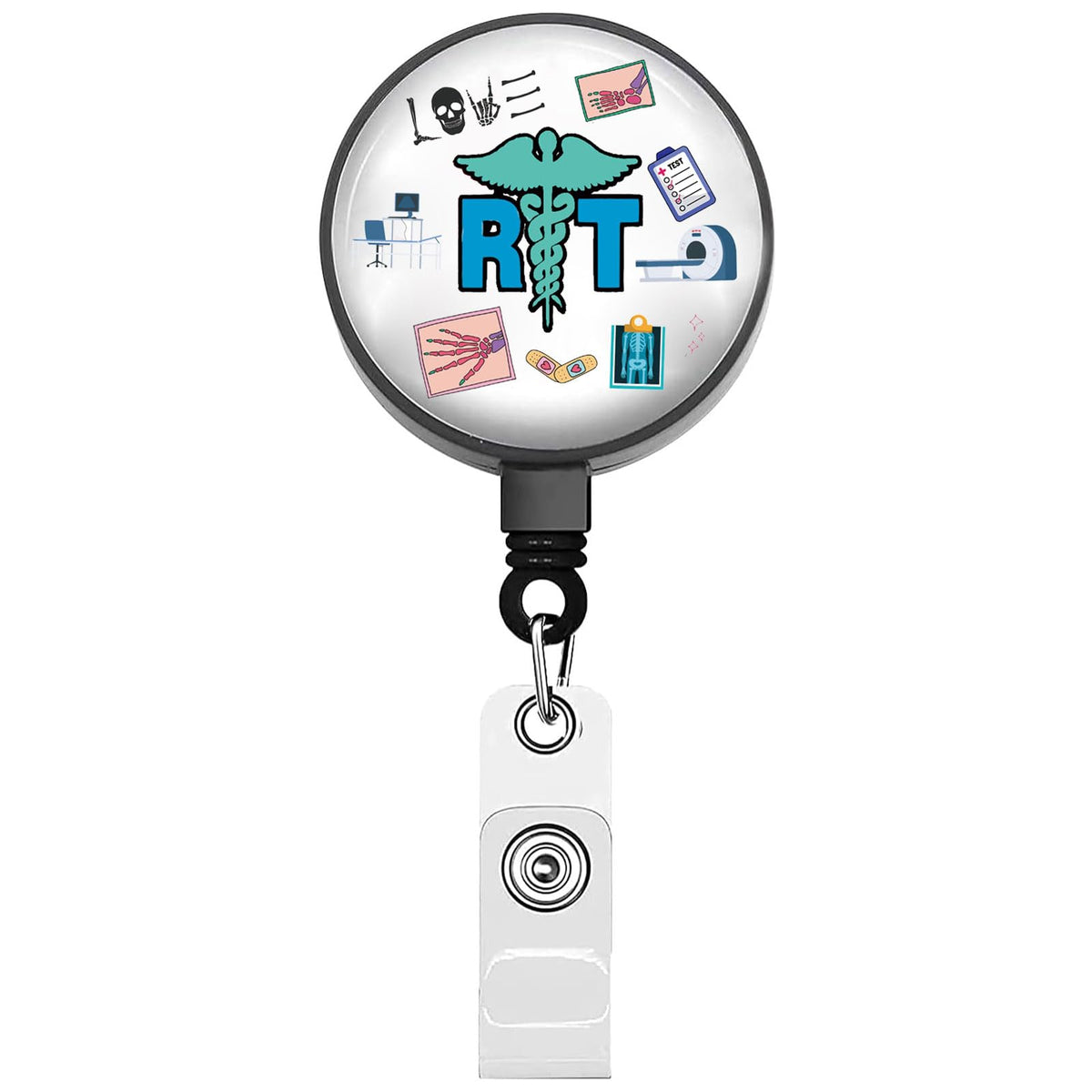 BEKECH Radiology Tech Badge Reel RT Gift RT Students Graduate Gift Xray Badge Reel Holder RT Nurse Appreciate Gift (RT)