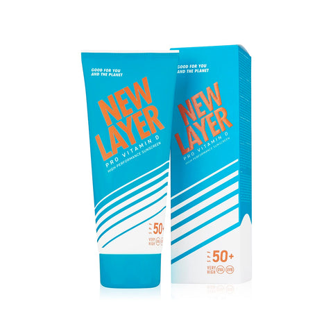 NEW LAYER Sunscreen | SPF 50+ | Pro Vitamin D | Fast absorbing | Long lasting | Free of microplastic | Reef-friendly | Free of oxybenzone & octocrylene | Water resistant | Climate neutral (200ml)
