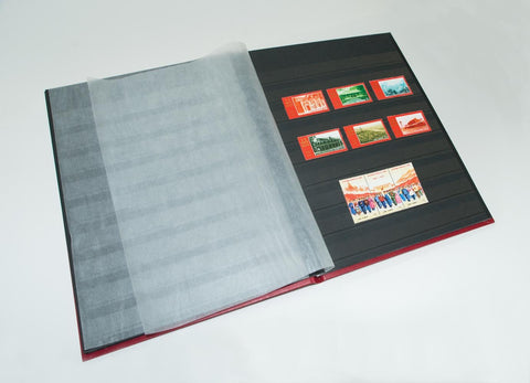 Lighthouse 64-Black Page Stamp Stockbook LS4/32 Red