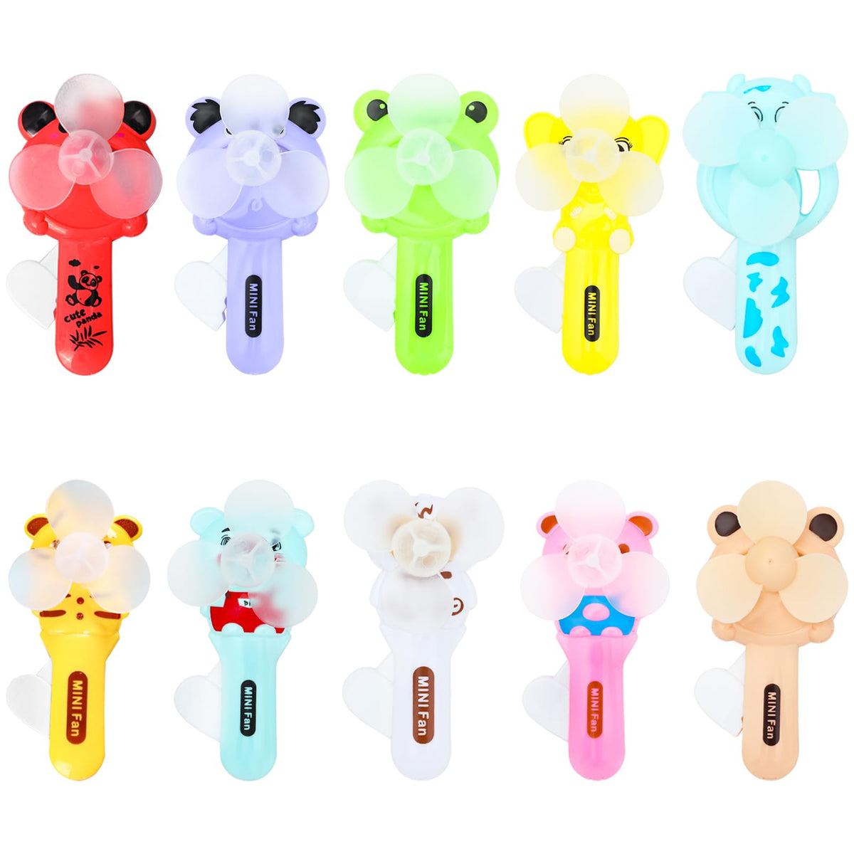 SOTOGO 10 Pieces Kids Mini Fans Cute Handheld Fans Portable Summer Kids Fans for Boys Girls Party Favors