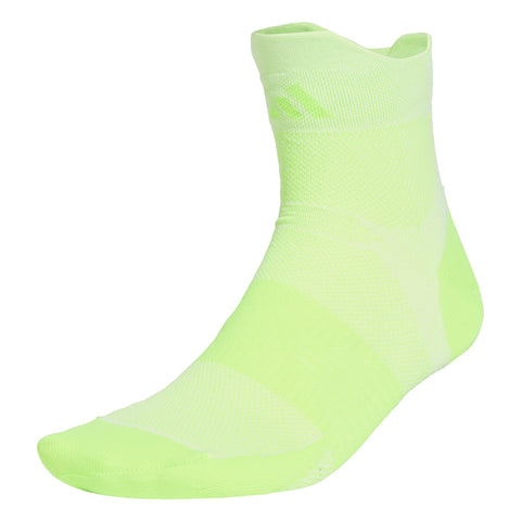 adidas RUNNINGxADIZERO Sock 1 Pair Pack Ankle, White/Lucid Lemon, 6.5-8