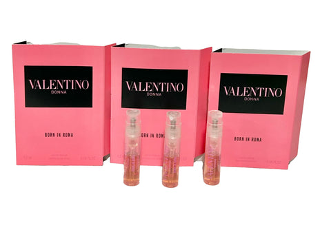 Valentino Born in Roma EDP 0.04 fl. oz. Sample Vial Lot of 3 Glass Partially filled Spray Mini Vials
