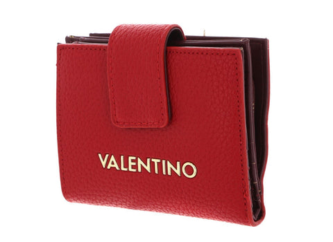 Valentino Women's Modern Rosso/Multicolor One Size Wallet with Pouch, Lightweight, Slim, Faux Leather