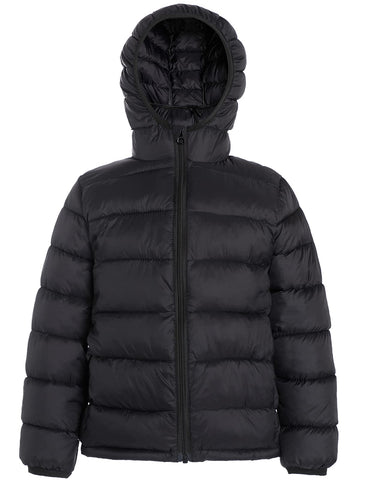 CECORC Winter Coats for Little boys and girls with Hoods (Padded) Light Puffer Comfy Jacket for Outdoor Warmth, Travel, Snow Play, 5T, (Black, XS (5))â€¦