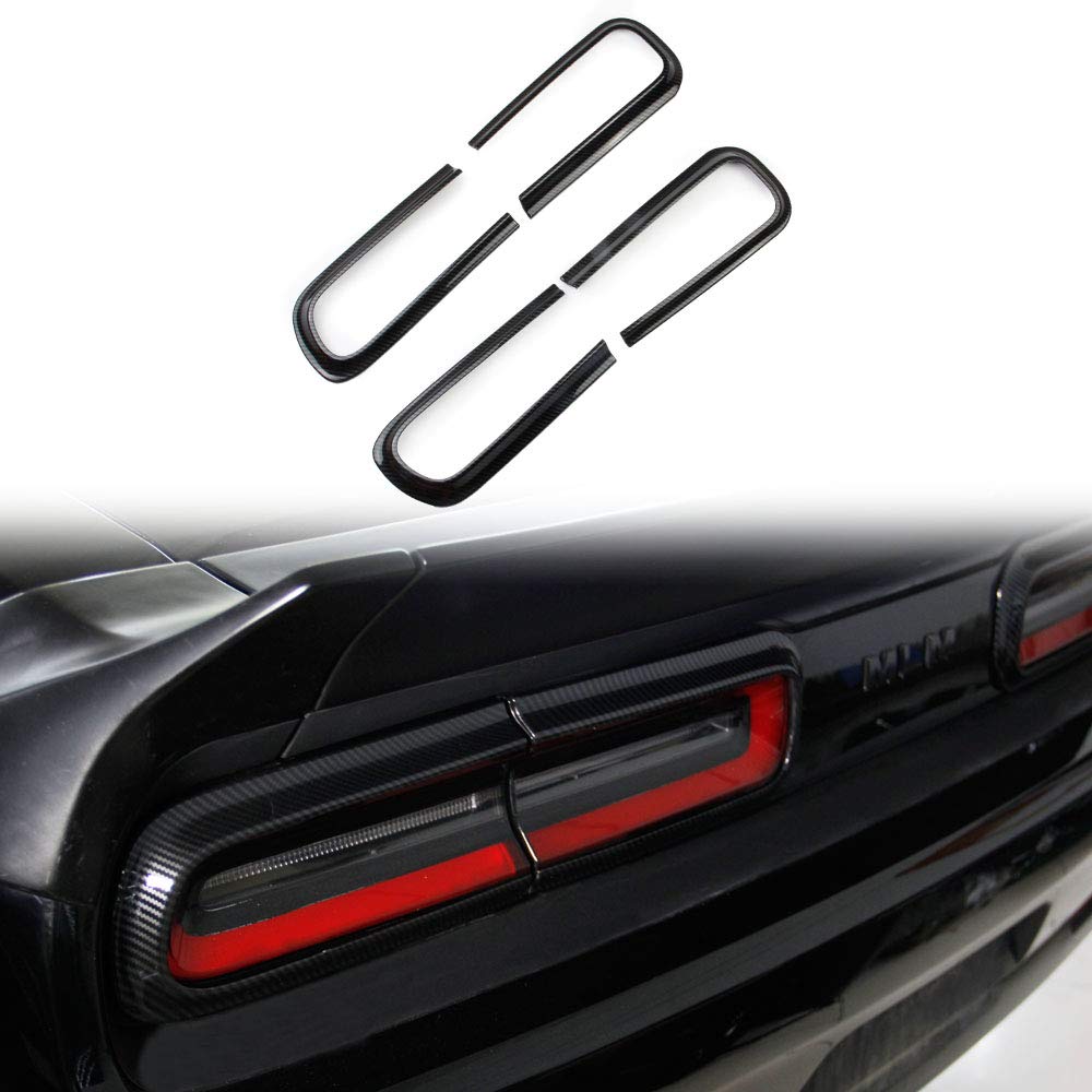 jstotrim Fit for Challenger taillight Cover Trim Carbon Fiber Accessories for Dodge Challenger 2015 up