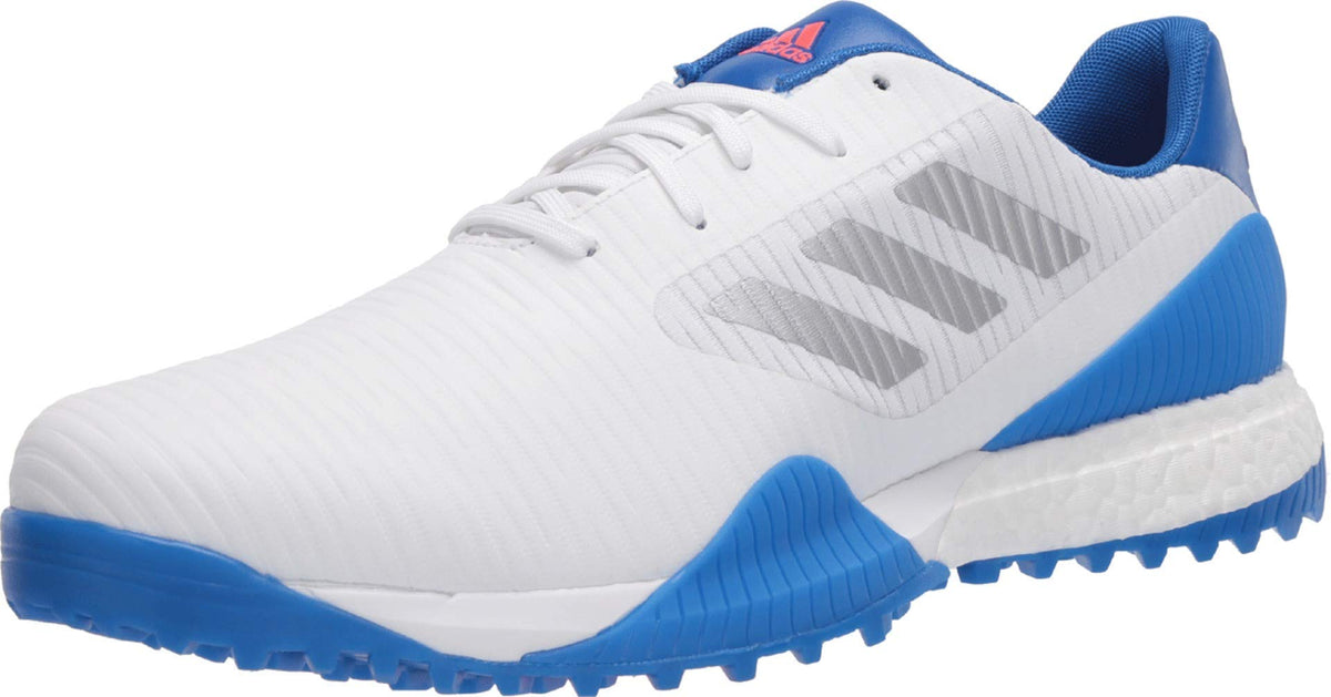 adidas Men's CODECHAOS Sport Golf Shoe, FTWR White/Glory Blue/Red, 9.5 Medium US