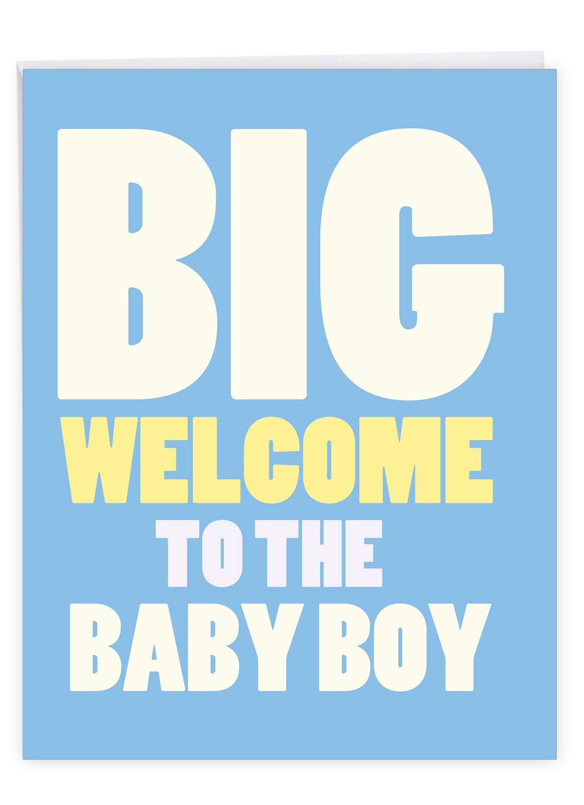 NobleWorks - New Baby Girl or Boy, Newborn Congratulations Card with Envelope (Large 8.5 x 11 Inch) - New Baby Boy J6854BBG