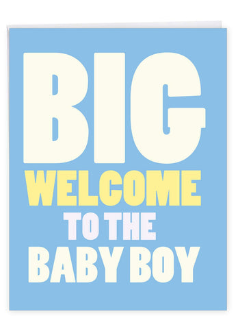 NobleWorks - New Baby Girl or Boy, Newborn Congratulations Card with Envelope (Large 8.5 x 11 Inch) - New Baby Boy J6854BBG