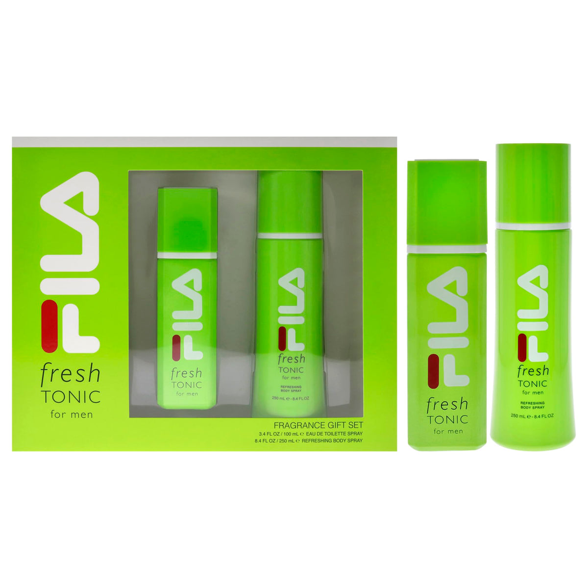 Fila Fresh Green for Men - 2 Pc Gift Set 3.4oz EDT Spray, 8.4oz Body Spray