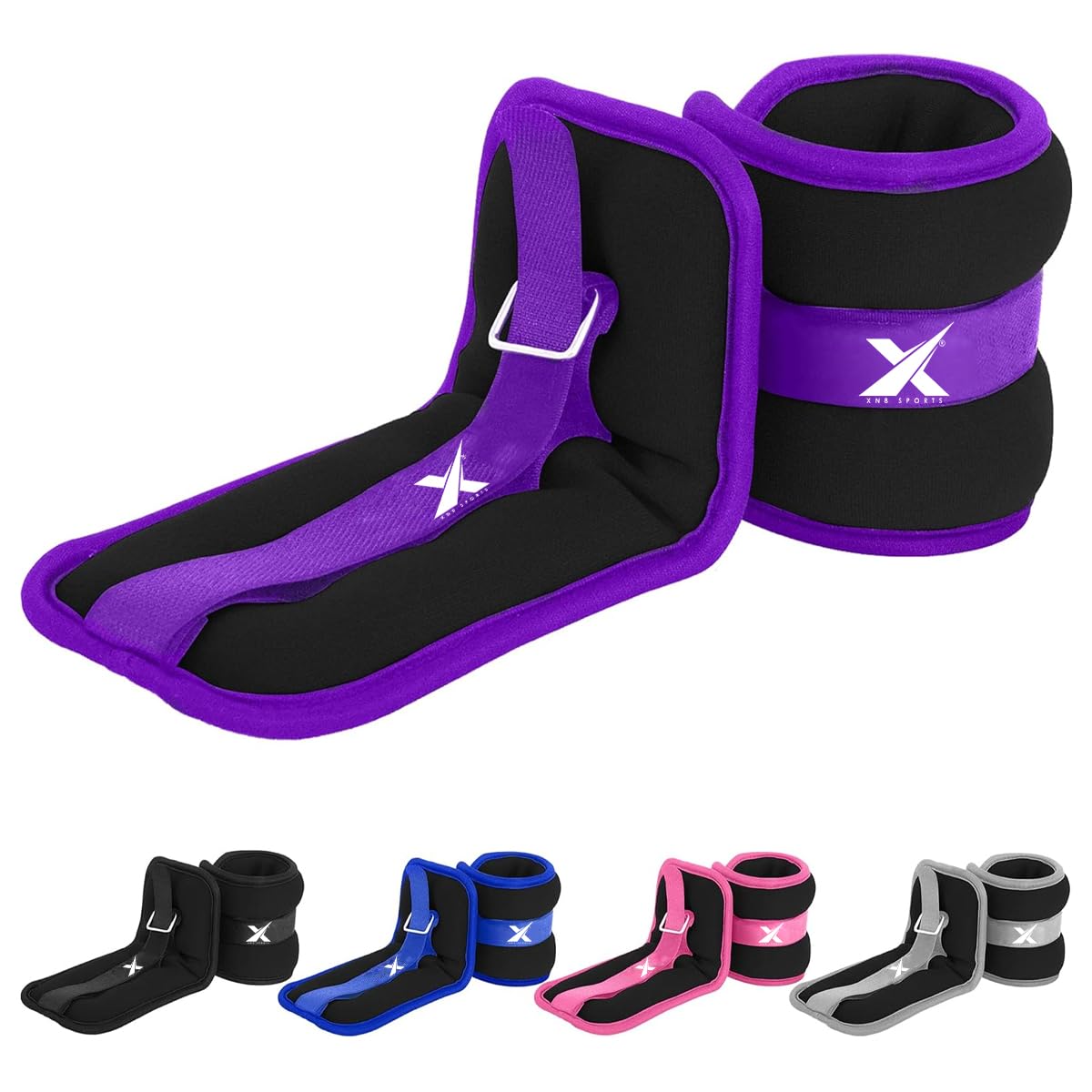 Xn8 Neoprene Ankle Weights Strap 0.5kg-3kg Pair Legs Weight For Running-Jogging-Walking- Aerobics-Exercise-Gymnastics-Fitness