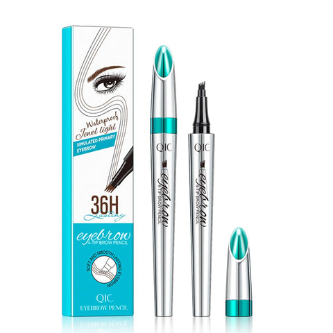 Eyebrow Pencil with 4 Tip Microblade for Natural Eyebrow Makeup Eyebrow Microblading Pen Waterproof &Smudge-Proof (3#)