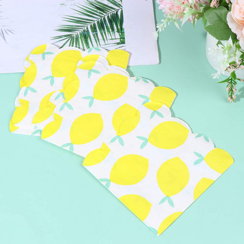 16pcs Lemon Bar Paper Decorative Napkins Soft Lemon Napkins Paper Napkins Decorative Kids Party Paper Towel Disposable Brunch Tissue Dinner Table Napkins Cocktail Wedding Baby
