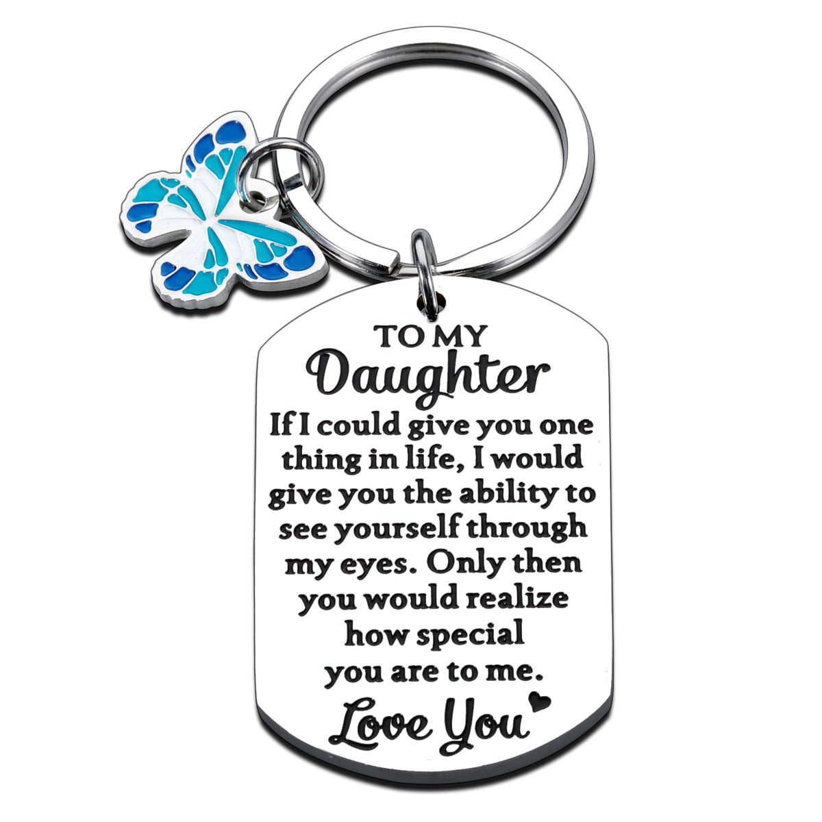 Daughter Birthday Gifts Butterfly Keychain - Back to School Stuff for Girls 16th 18th Birthday Gifts for Daughter 21st Birthday Gifts for Her Daughter in Law Gifts Birthday Gifts for Daughter Adult,