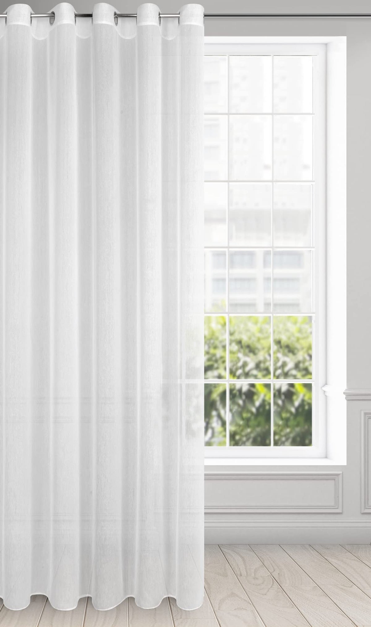 EuroF Irany Fir/Rebecca/B/135X250P Curtain Eyelet Curtain Polyester Rebecca, 0.02 X 135 x 250 cm White
