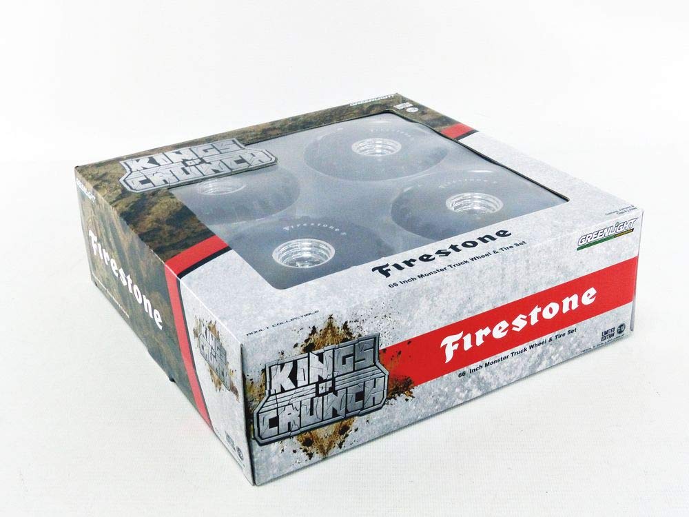 Greenlight 1:18 Kings of Crunch - 66-Inch Monster Truck Wheel & Tire Set Firestone 13558