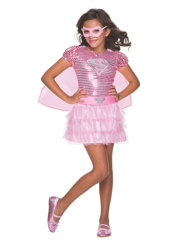 Rubies Costume DC Superheroes Supergirl Pink Sequin Child Costume, Toddler