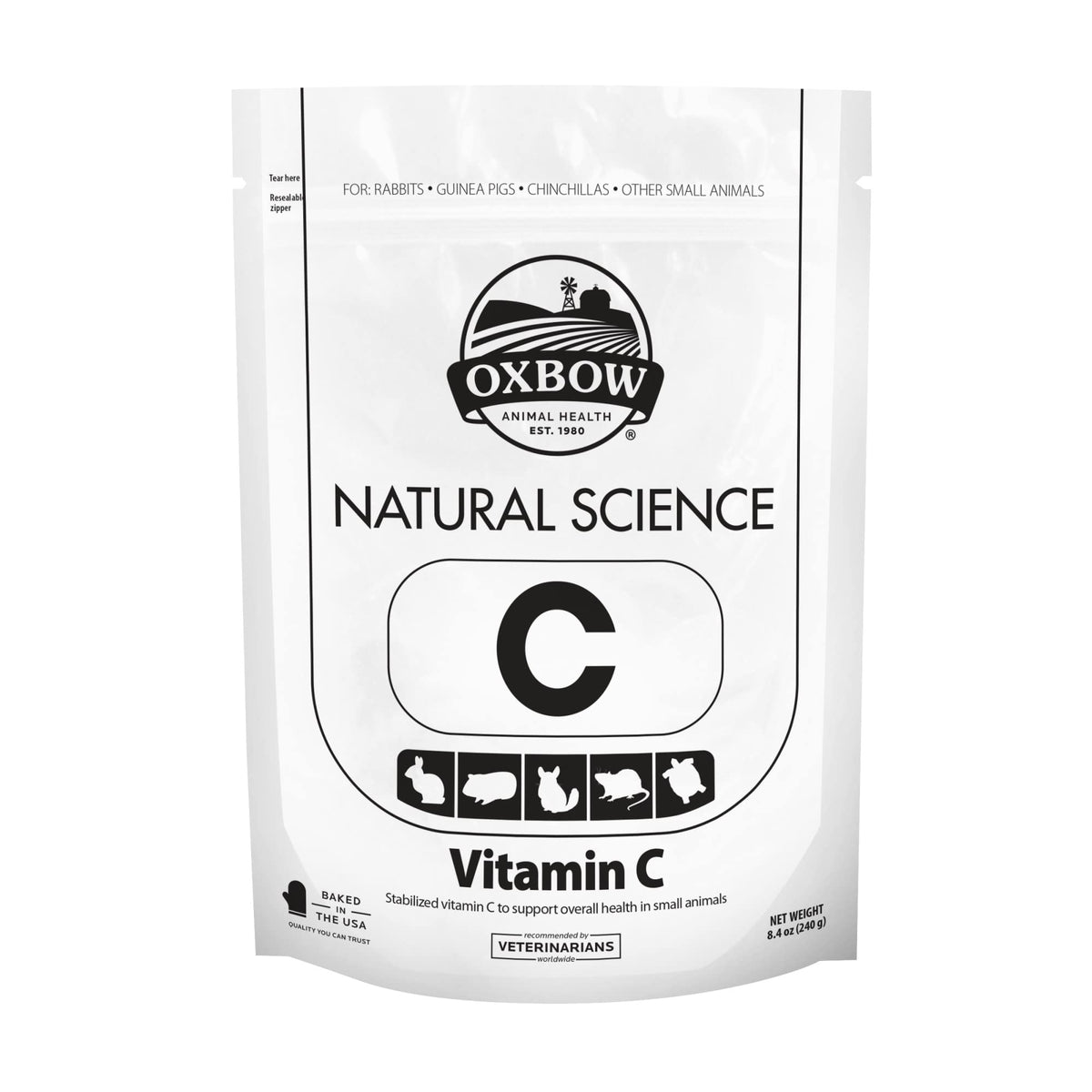 Oxbow Animal Health Natural Science Vitamin C Supplement - Vitamin C for Guinea Pigs and Other Small Animals, 8.4 oz. 11155