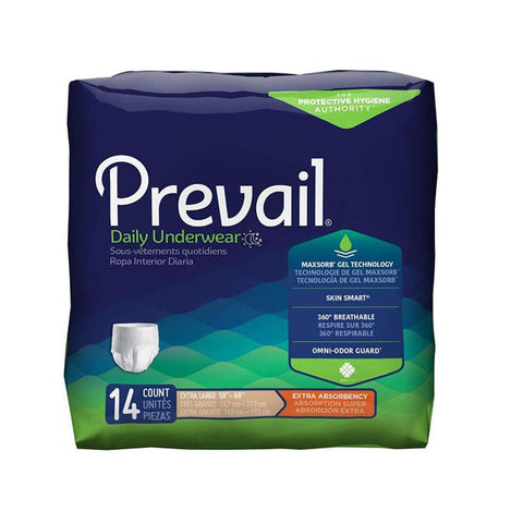 Prevail Extra Absorbency Underwear, Extra Large, 14 count (Pack of 4)