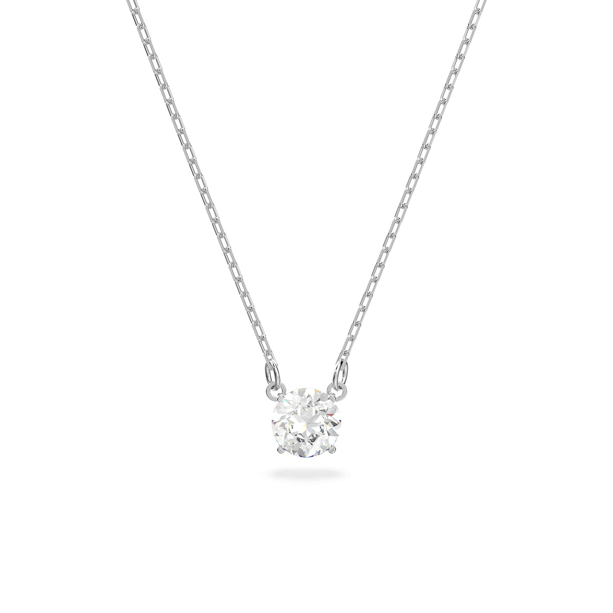 Swarovski Attract necklace, Round, White, Rhodium plated