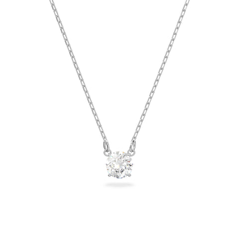 Swarovski Attract necklace, Round, White, Rhodium plated