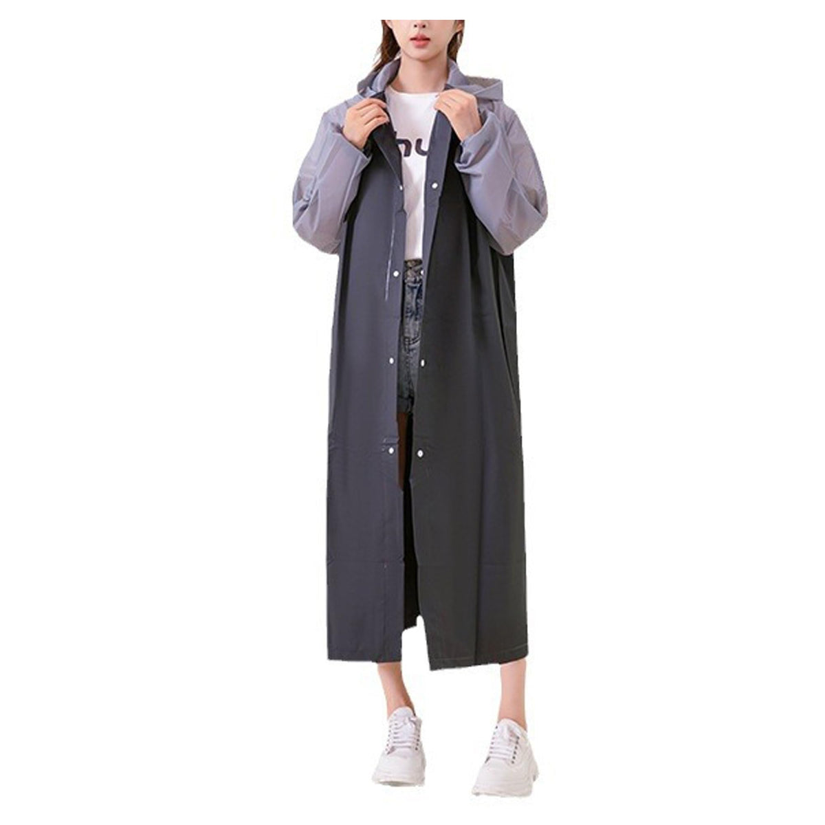 Letuwj eva raincoat unisex rain poncho hiking travel adult raincoat black one size