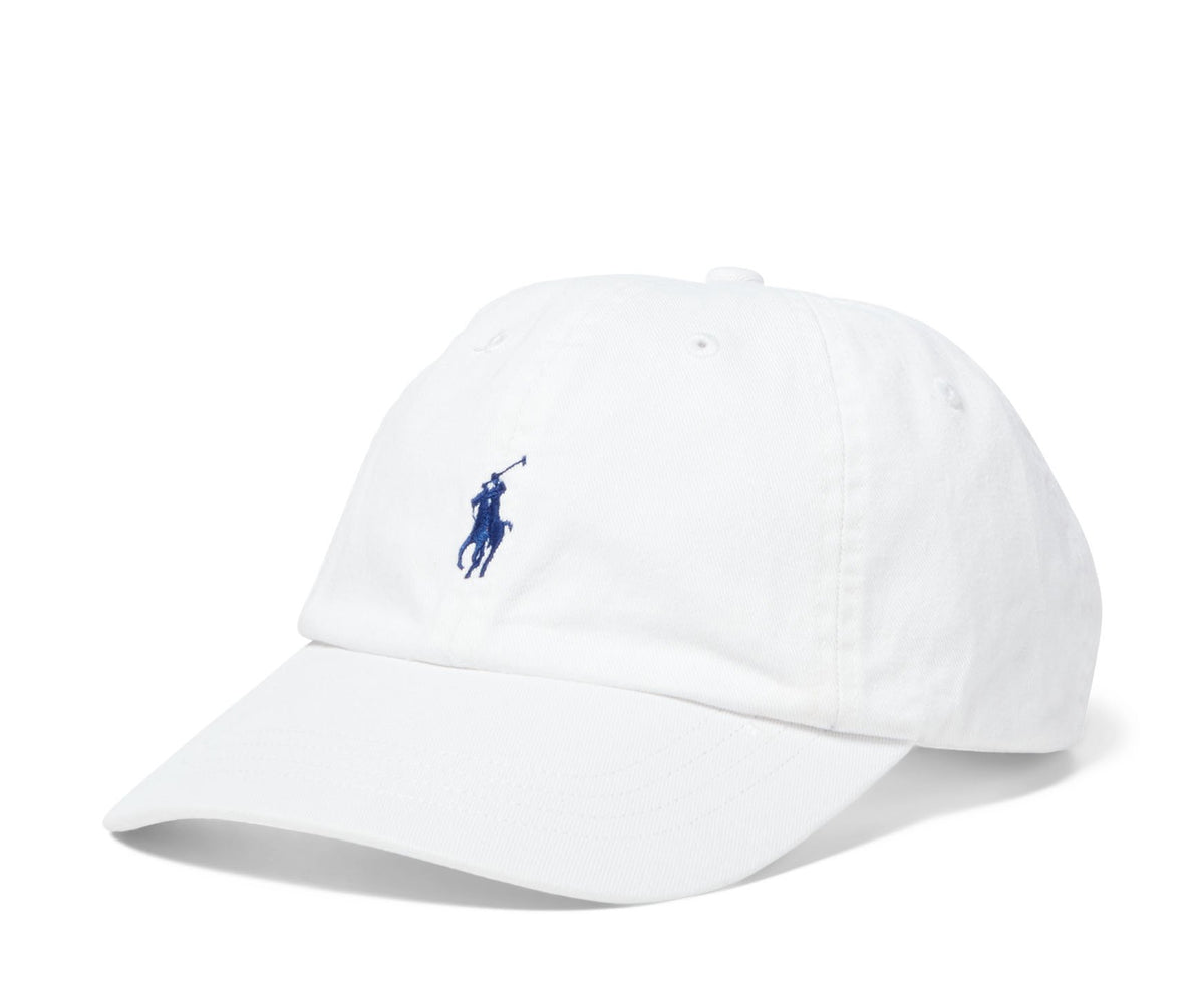 Polo Ralph Lauren Men`s Cotton Chino Baseball Cap (White(3007)/Navy/White, One Size)