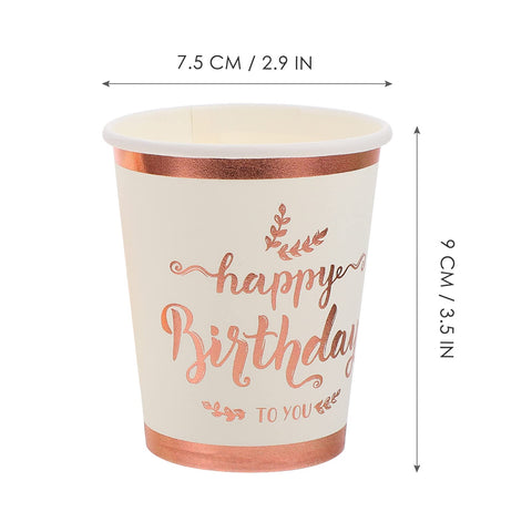NUOBESTY Paper Coffee Cup 2 16Pcs birthday party disposable cup water cup paper tray Disposable paper cup bronzing party supplies drink cup disposable cups picnic paper cup set rose