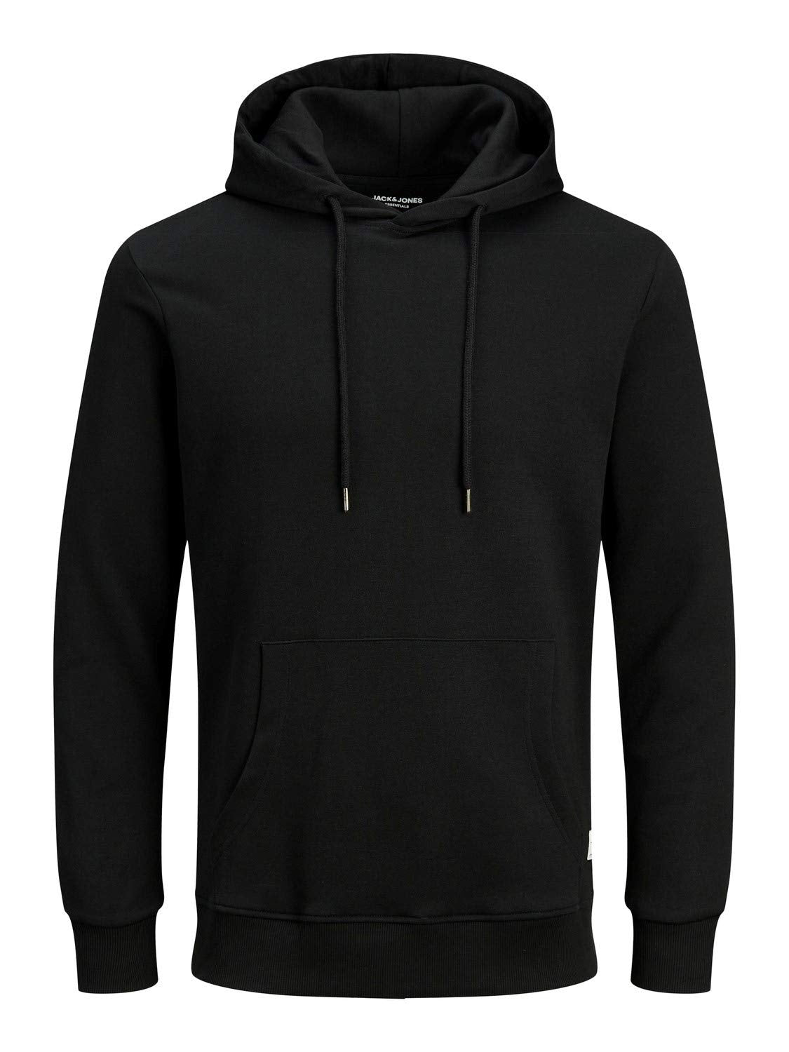 Jack and Jones Men Basic Hood Sweat Plus Size Black 2XL