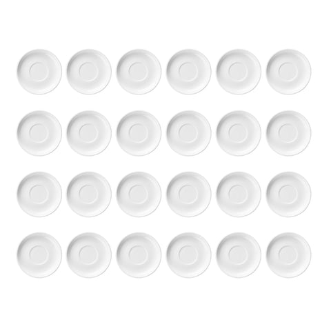 Olympia Athena Saucers 145 mm/5.75 inch (Pack of 24), White Porcelain, Fits Cups CC201, GG870 and CC200, Catering Equipment, Chip Resistant, Microwave / Dishwasher Safe, CC202